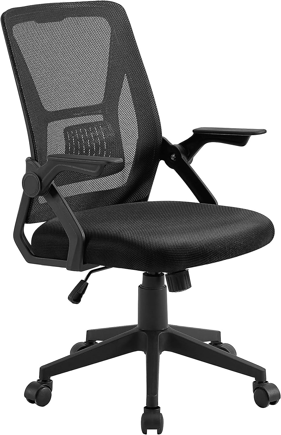 VECELO Mid-Back Swivel Ergonomic Office Chair with Adjustable Arms Mesh Lumbar Support for Computer Task Work, Black VECELO Mid-Back Swivel Ergonomic Office Chair with Adjustable Arms Mesh Lumbar Support for Computer Task Work, Black
